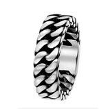 Ring, Edelstahl, Kettenglied, matt, 6 mm