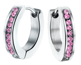 Little Miss Fabulous stainless steel kinderoorbellen roze kristal