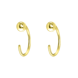 Zilveren oorringen goldplated bal voor dames