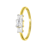 Ring, 375 Gold, mit 3 viereckigen Zirkonia-Steinen