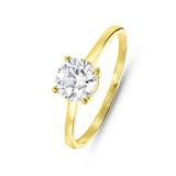 9-Karat-Solitär-Ring mit Zirkonia
