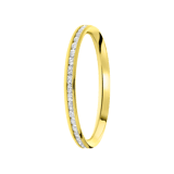 Schienenring, 375 Gold, rundum mit Zirkonia