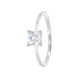 Weißer Ring, 375 Gold, mit viereckigem Zirkonia