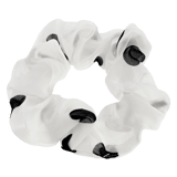 Weißer Scrunchie mit schwarzen Herzen