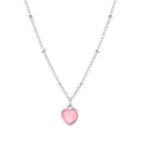 Bijoux zilverkleurige ketting met hanger hart voor dames