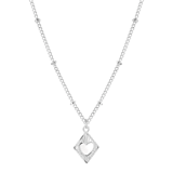 Silberfarbene Byoux-Kette mit rautenförmigem Anhänger