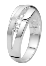 Ring, 925 Silber, matt/glänzend, mit Zirkonia