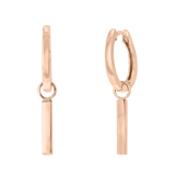 Zilveren roséplated oorringen met hanger bar voor dames