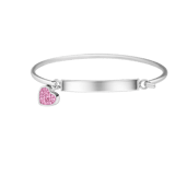 Kinderarmband aus Edelstahl mit hellrosa Kristall