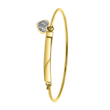 Kinderarmband aus Edelstahl, goldfarben mit weißem Kristall