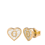 Guess stainless steel goldplated oorknoppen hart met kristal voor dames