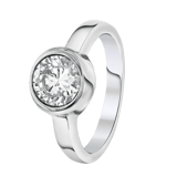 Ring, Edelstahl, mit Zirkonia, 8 mm