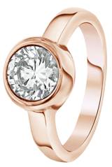 Stainless steel roséplated ring met zirkonia voor dames