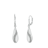 Ohrringe, 925 Silber, matt/glänzend, Zirkonia
