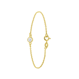 Zilveren goldplated fantasiearmband met geboortesteen voor dames