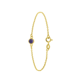 Zilveren goldplated fantasiearmband met geboortesteen voor dames