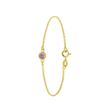 Armband, 925 Silber, vergoldet, Geburtsstein