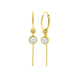 Zilveren goldplated oorringen met hanger geboortesteen voor dames