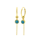 Zilveren goldplated oorringen met hanger geboortesteen voor dames