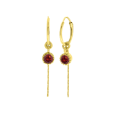Zilveren goldplated oorringen met hanger geboortesteen voor dames