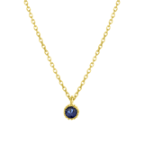 Kette & Anhänger, 925 Silber, vergoldet, Geburtsstein