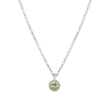Zilveren ketting&hanger geboortesteen