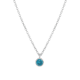 Zilveren ketting&hanger geboortesteen
