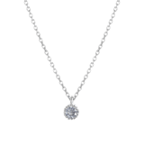 Zilveren ketting&hanger geboortesteen