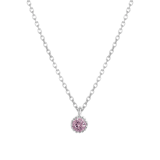 Zilveren ketting&hanger geboortesteen