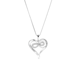Kette, 925 Silber, Herz, Gravur, Zirkonia