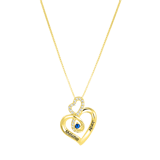 Zilveren goldplated ketting met hanger met geboortsteen hart voor dames