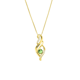 Zilveren goldplated ketting met hanger met geboortsteen voor dames