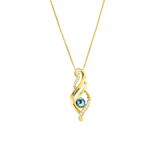 Zilveren goldplated ketting met hanger met geboortsteen voor dames