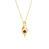 Zilveren goldplated ketting met hanger met geboortsteen voor dames