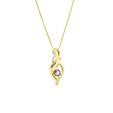 Zilveren goldplated ketting met hanger met geboortsteen voor dames