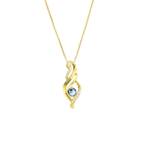 Zilveren goldplated ketting met hanger met geboortsteen voor dames