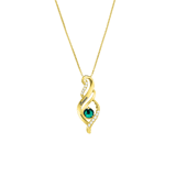 Zilveren goldplated ketting met hanger met geboortsteen voor dames