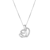 Zilveren ketting hart gravering zirkonia voor dames