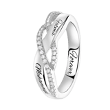 Ring, 925 Silber, Gravur, Zirkonia