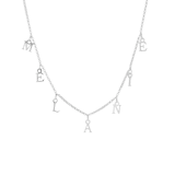 Choker-Namenskette, 925 Silber, Buchstabenanhänger