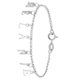 Zilveren naamarmband bedel letters