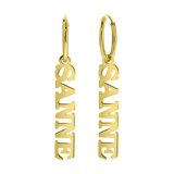 Zilveren naamoorbellen goldplated voor dames