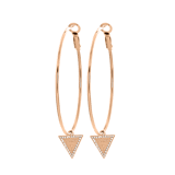 Guess stainless steel roséplated oorringen met hanger triangle met kristal voor dames