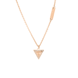 Guess stainless steel roséplated ketting met hanger triangle met kristal voor dames