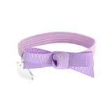 Elastisches Kinderarmband in Lila mit Vogel-Anhänger