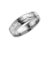 14K witgouden trouwring diamant 0.13ct Daisy Dames