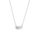 Halskette, 925 Silber, mit Süßwasserperle und Zirkonia
