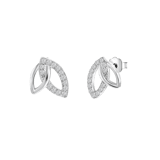 Ohrstecker, 925 Silber, Blatt mit Zirkonia