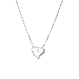 Kette, 925 Silber, mit Anhänger, Herz mit Zirkonia