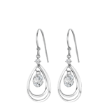 Ohrringe, 925 Silber, Tropfen mit Zirkonia